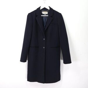 Hobbs Tilda Coat Size 6 Navy Blue Wool Overcoat Longline Jacket